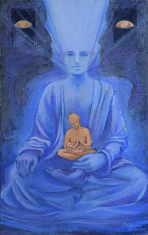 Susanna Salama: Mother. Öljy kankaalle, 81x51 cm. 2023.