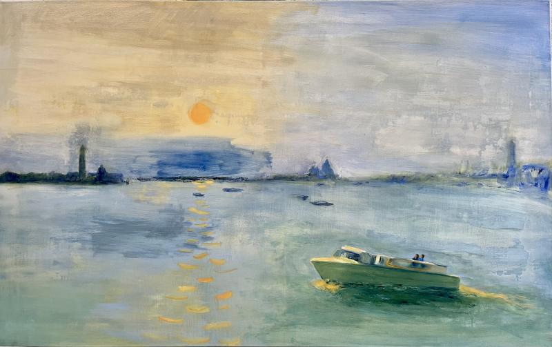 Marina Zitting, Lagunen, olja på duk, 100x160cm, 2023