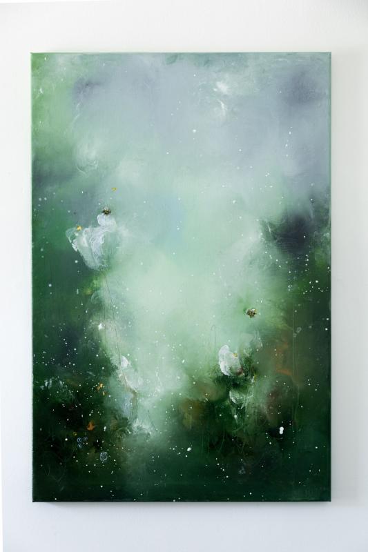 Mikaela Wikström, Bee thing, 2021, Olja, 60x90cm,  foto Frida Lönnroos